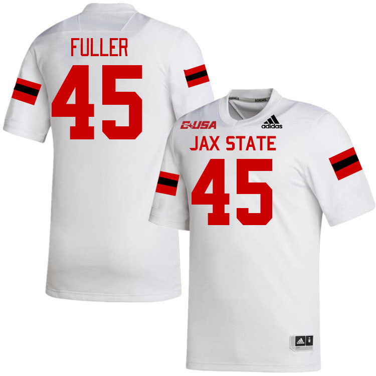 #45 Cole Fuller Jacksonville State Gamecocks College Football Jerseys Stitched-White